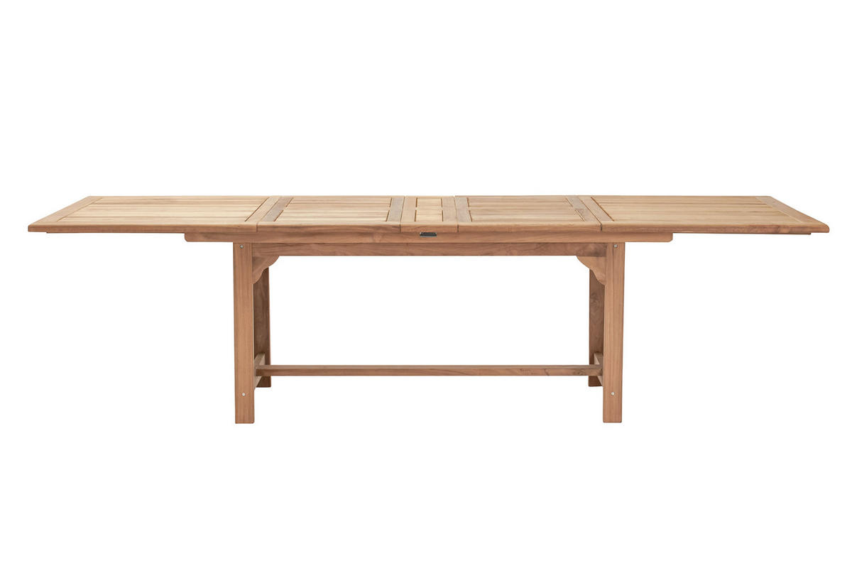 GARTENTISCH Ela 180/230/280x100x75 cm, Teakholz, Natur - Naturfarben, Holz (100/180/75cm) - dasmöbelwerk