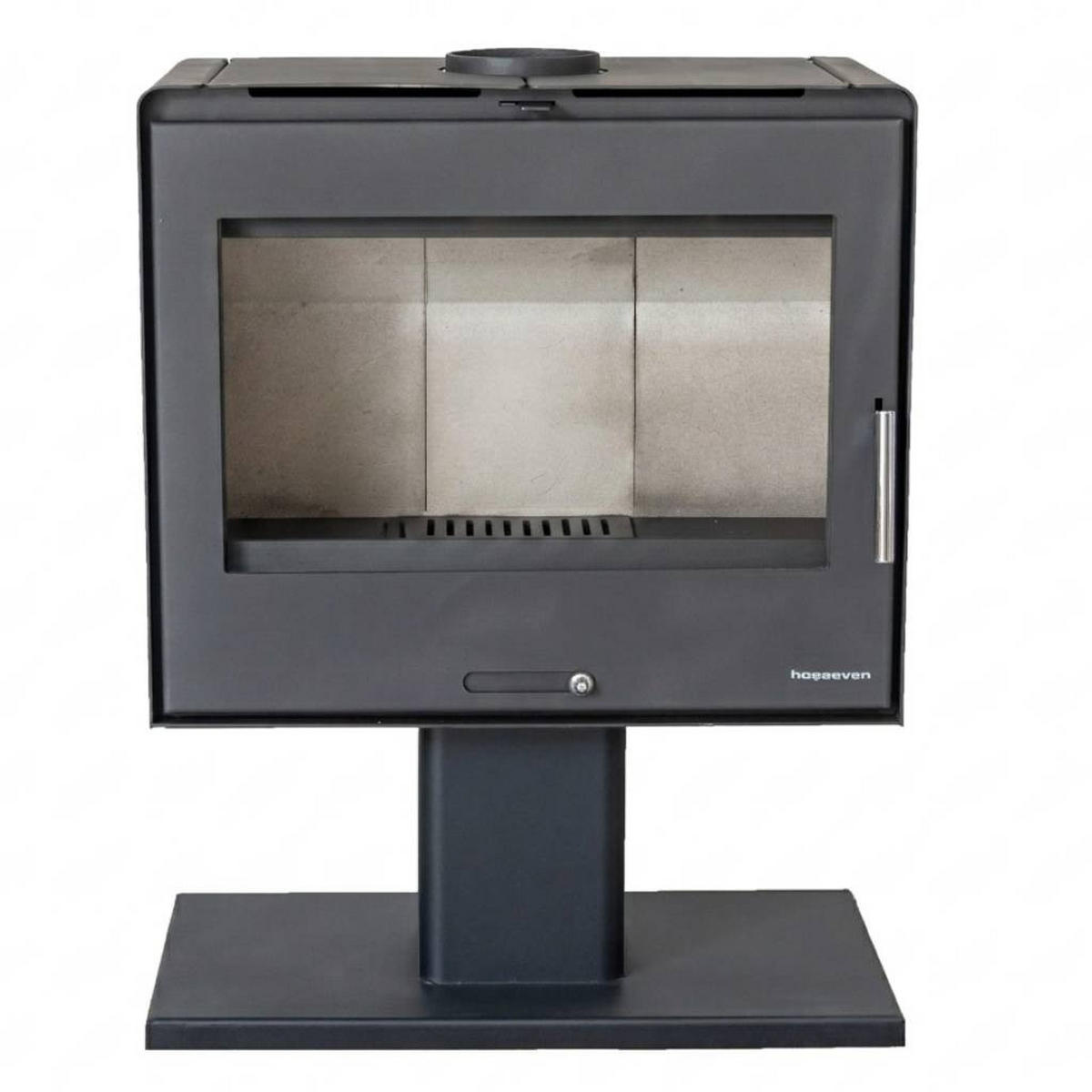 KAMINOFEN Holzofen Wohnzimmer Holzkamin 5071 Panorama 3 Seiten Glas 10 kW - Schwarz, Metall (70.4/90/38cm) - DanDiBo