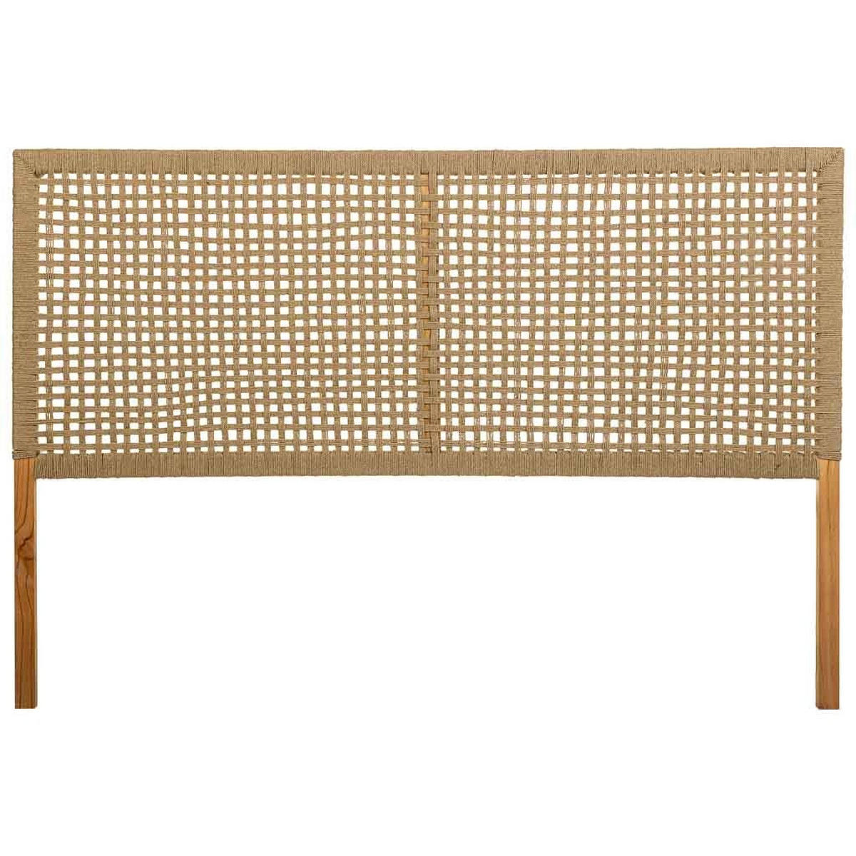 BETTKOPFTEIL aus Holz und geflochtenem Seil, braun, 160x3x110 - Braun, Holz (160/110/3cm) - Wanderlust