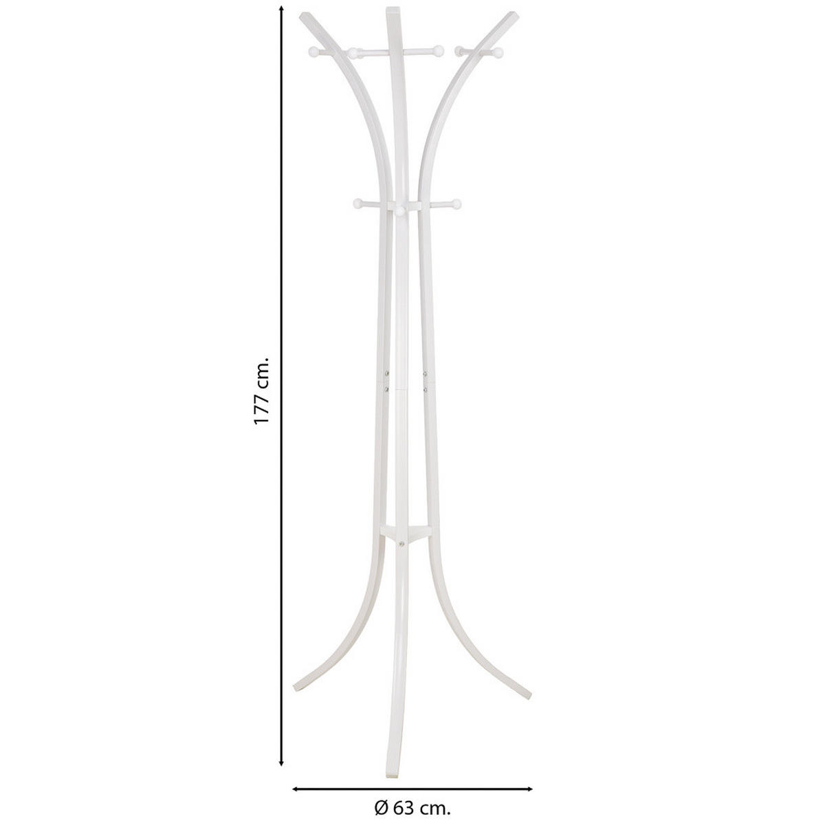 GARDEROBENSTÄNDER aus metall 177x63x51cm - Weiß, Metall (177/51/63cm) - Wanderlust