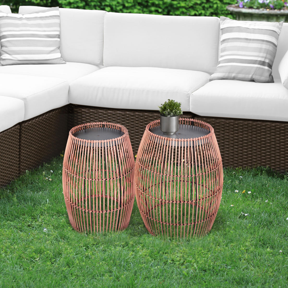 GARTEN-BEISTELLTISCH Braun - Braun, Metall (47/31.8/47cm) - Teamson Home
