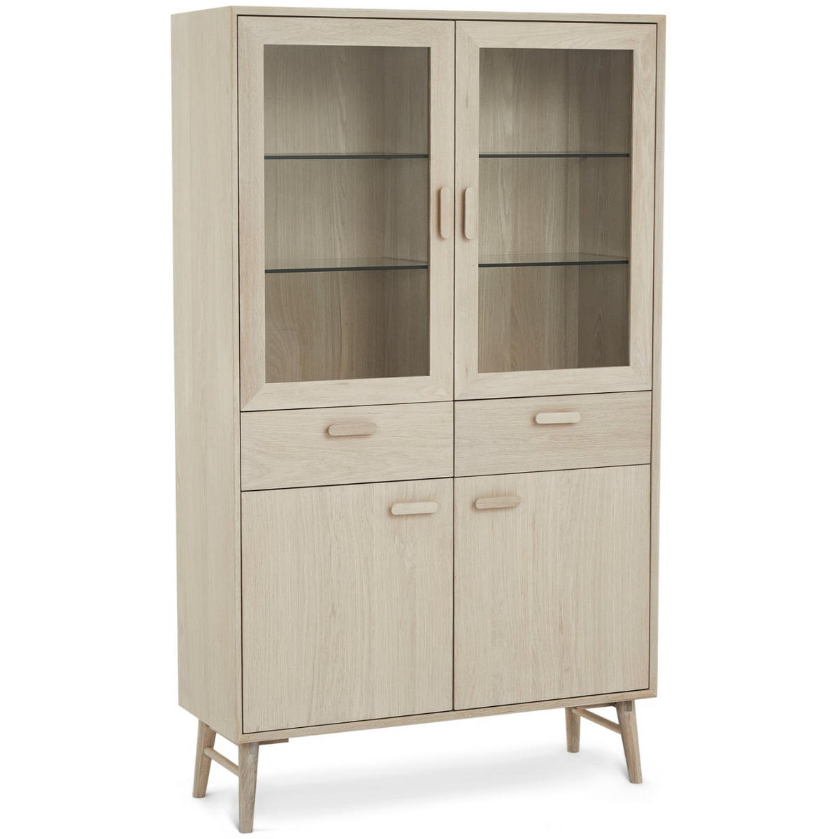 VITRINE Eiche massiv - Eichefarben, Holz/Holzwerkstoff (110/187/40cm) - Furnhouse