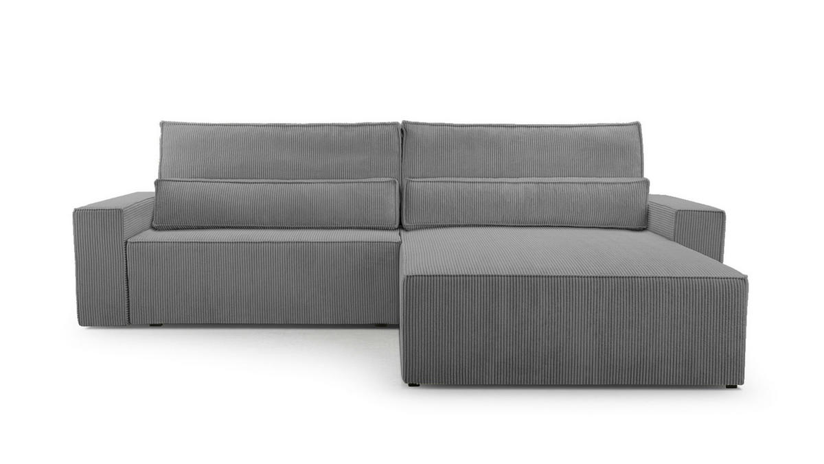 ECKSOFA - Denver L - Dunkelgrau - Dunkelgrau, Holz (290/200cm) - Möblo