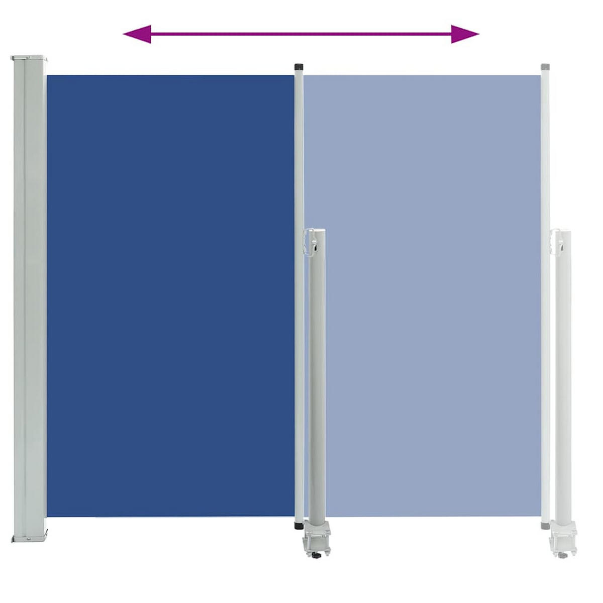 AUSZIEHBARE Seitenmarkise 160x300 cm Blau - Blau, Textil (300/160/300cm) - furnicato