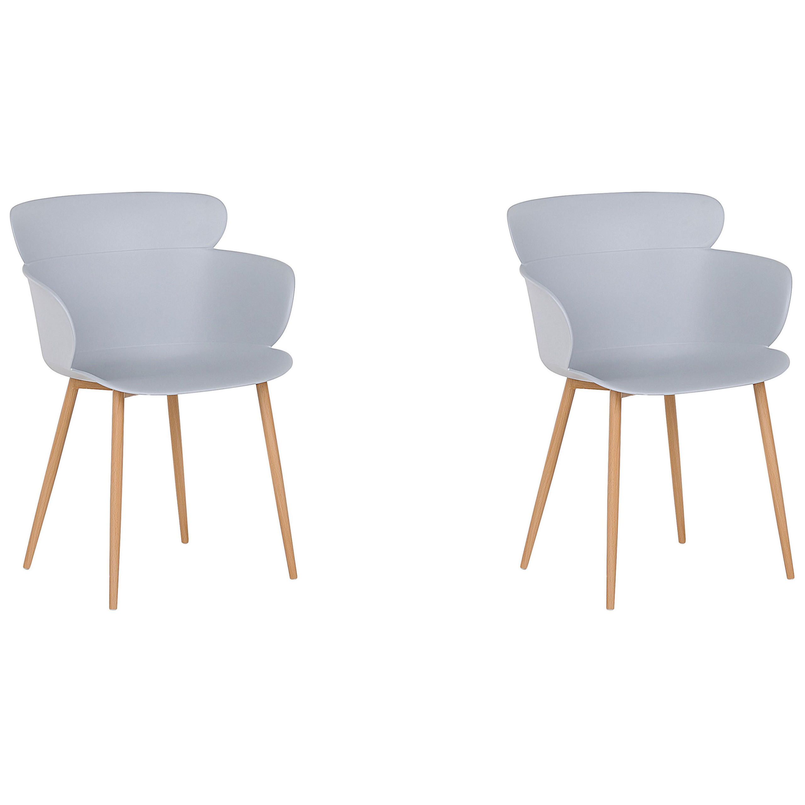 ESSZIMMERSTUHL 2er-Set Kunststoff Grau Sumkley - Grau, Kunststoff/Metall (61/82/54cm) - Beliani