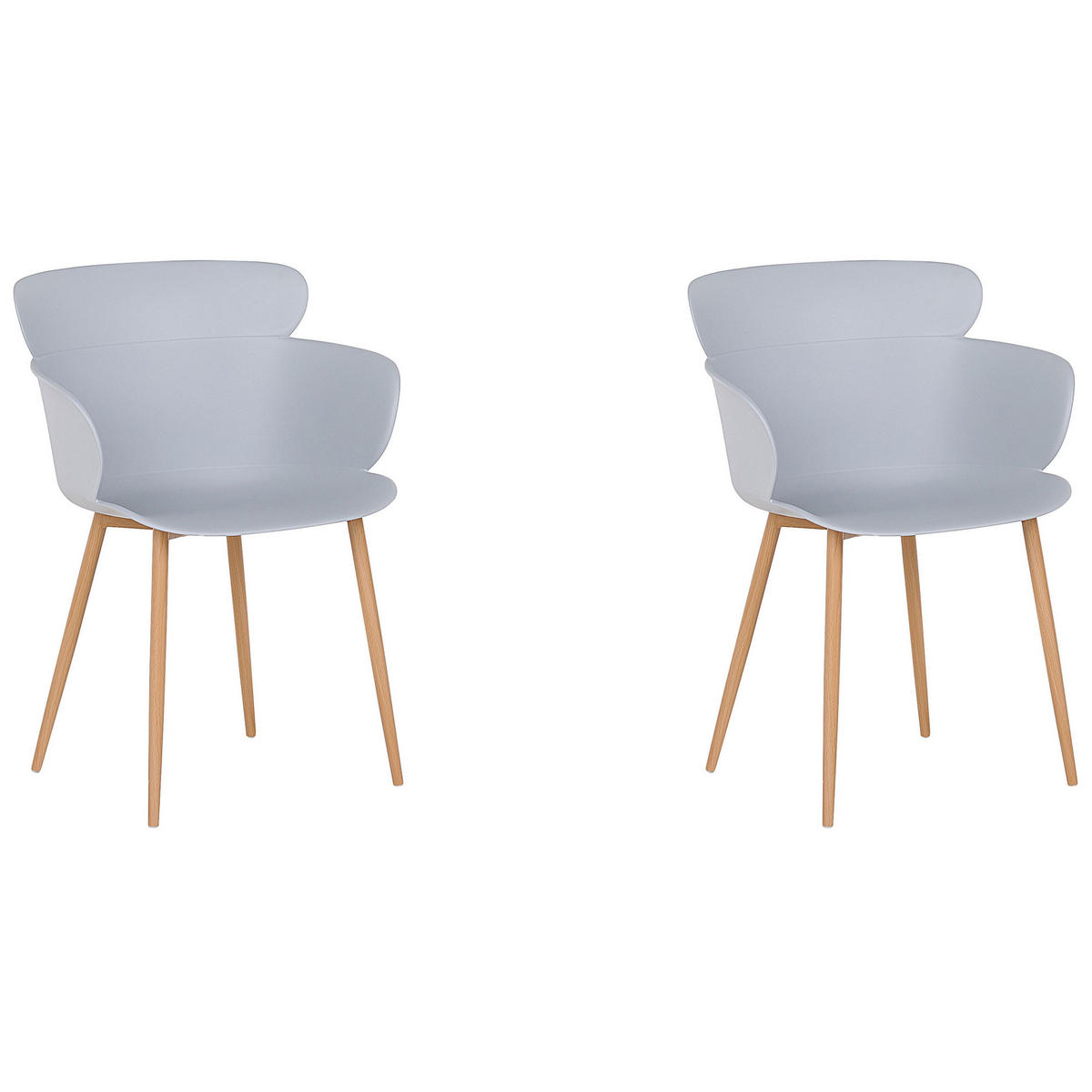 ESSZIMMERSTUHL 2er-Set Kunststoff Grau Sumkley - Grau, Kunststoff/Metall (61/82/54cm) - Beliani