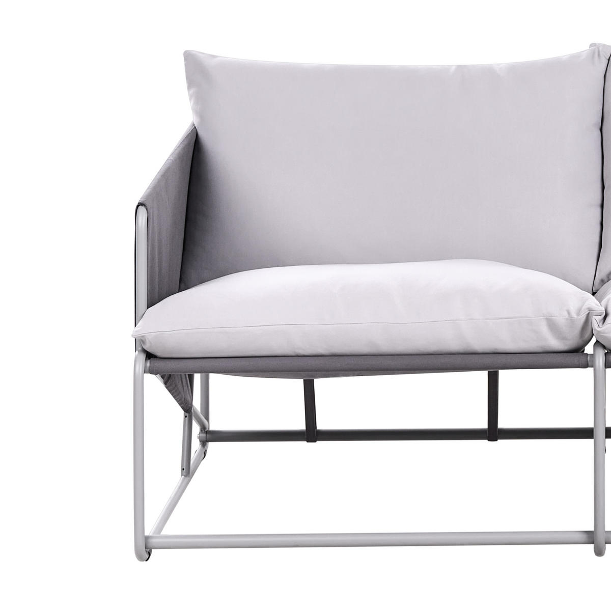 GARTENSOFA 2-Sitzer Metall Grau Ponte - Dunkelgrau, Metall (160/88/94cm) - Beliani