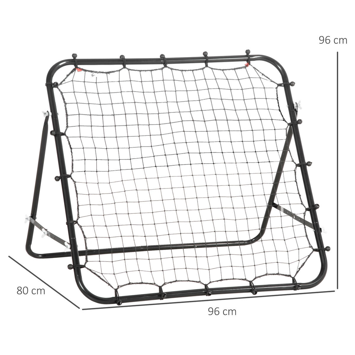 FOTBALOVÁ BRÁNA, PE, černá, 96L x 80Š x 96V cm - černá, kov (80/96cm) - HOMCOM