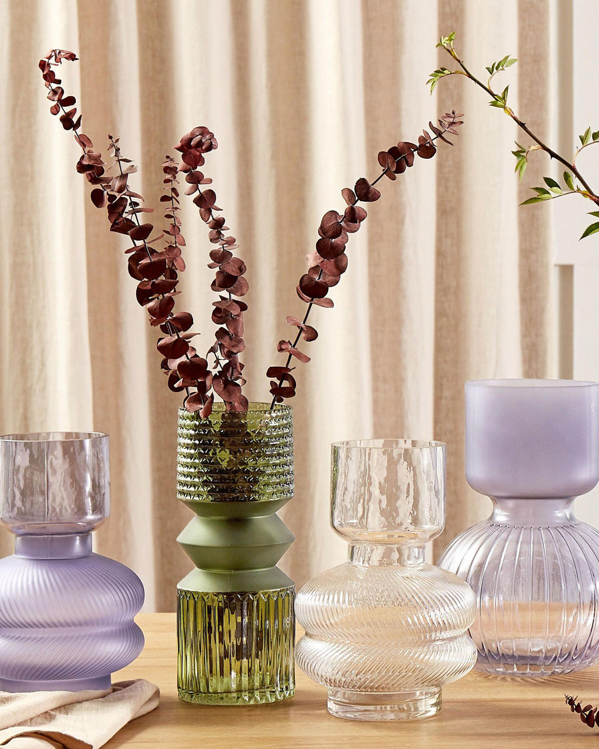 BLUMENVASE Glas transparent Rodia - Transparent, Glas (24cm) - Beliani