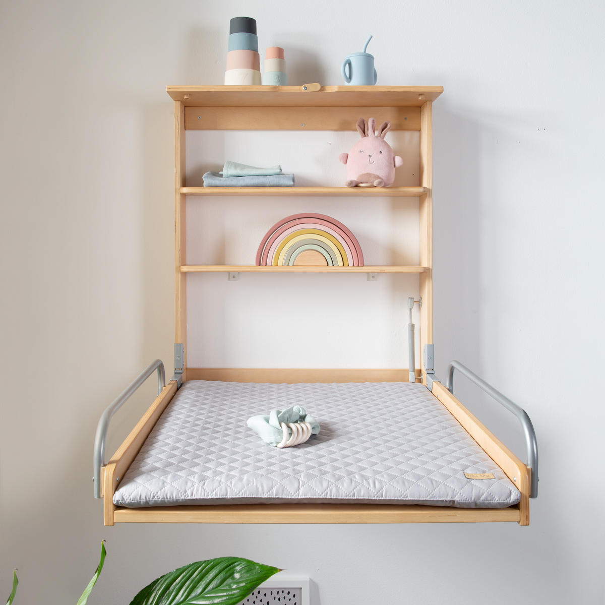 WANDWICKELREGAL roba Style grau - Naturfarben, Holzwerkstoff (66.5/78/76.5cm) - Roba