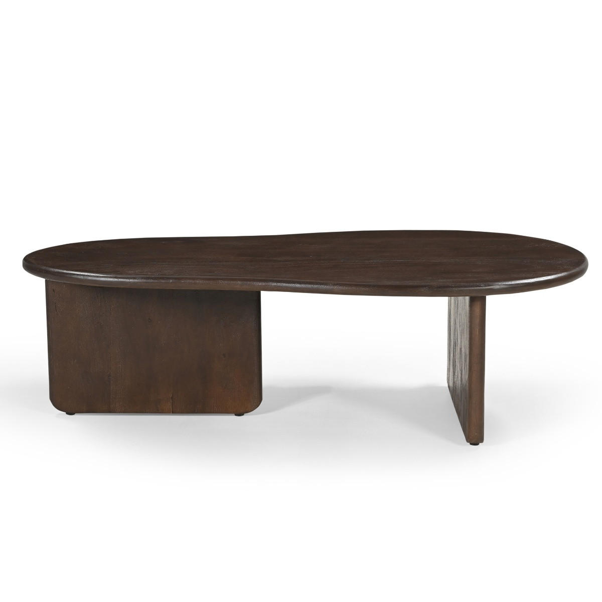 COUCHTISCH mit organische form aus Mangoholz 130cm, dunkelbraun - Braun, Holz (130/65/38cm) - Giga Meubel