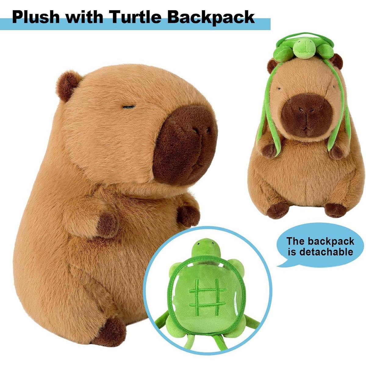 PLÜSCHTIER Capybara mit Schildkröte 35 cm - Braun, Textil (20/35cm)