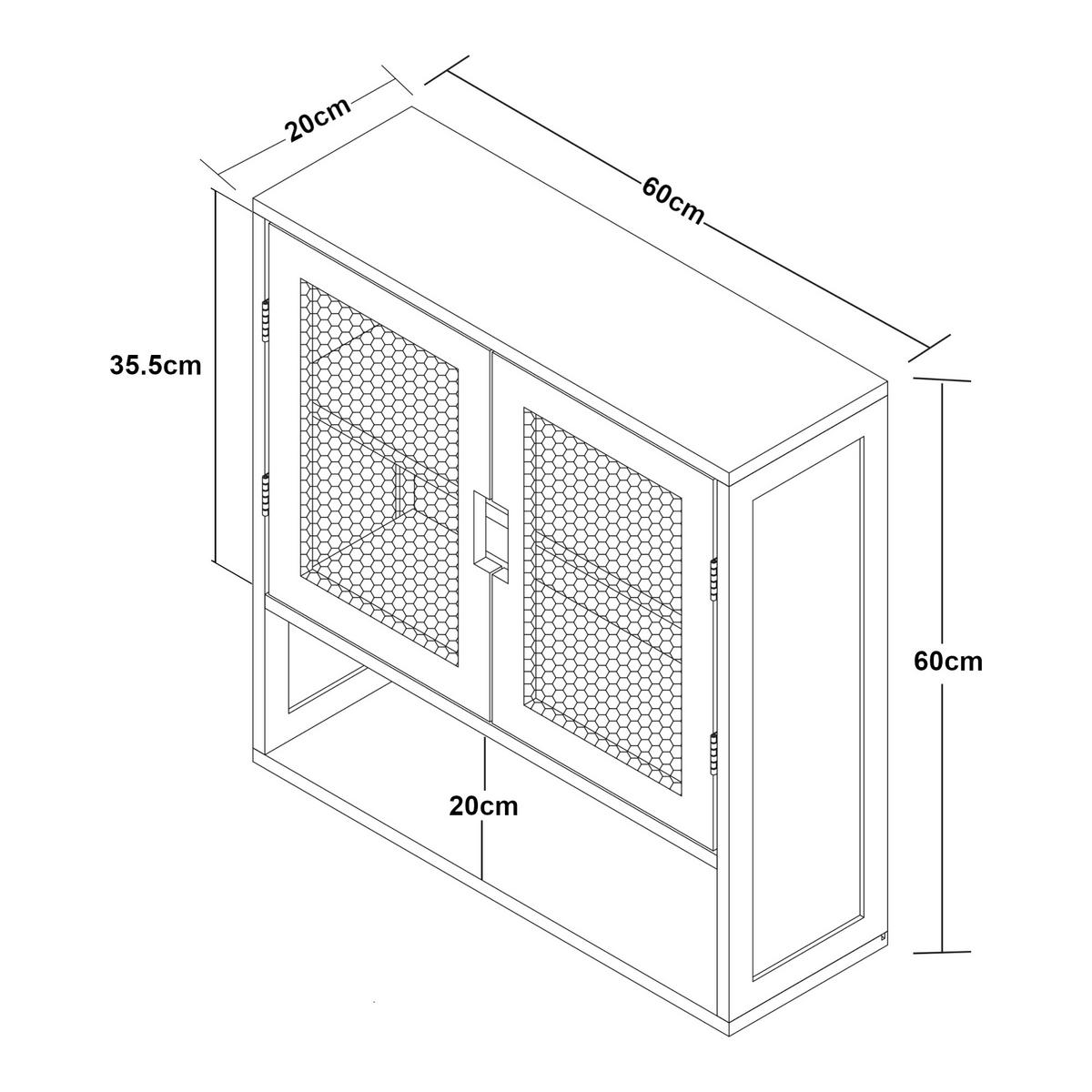 HÄNGESCHRANK Tervola - Naturfarben, Holz (60/60/20cm) - [en.casa]