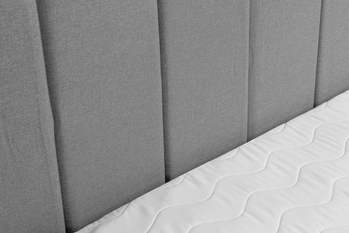 BOXBETT CLAUDINE mit 2 Bettkästen, 180x200, Farbe: Grau, Velourstoff, mit Bonell-Matratze inkl. Topper - Grau, Holz/Kunststoff (180/200cm) - VENASI MÖBEL