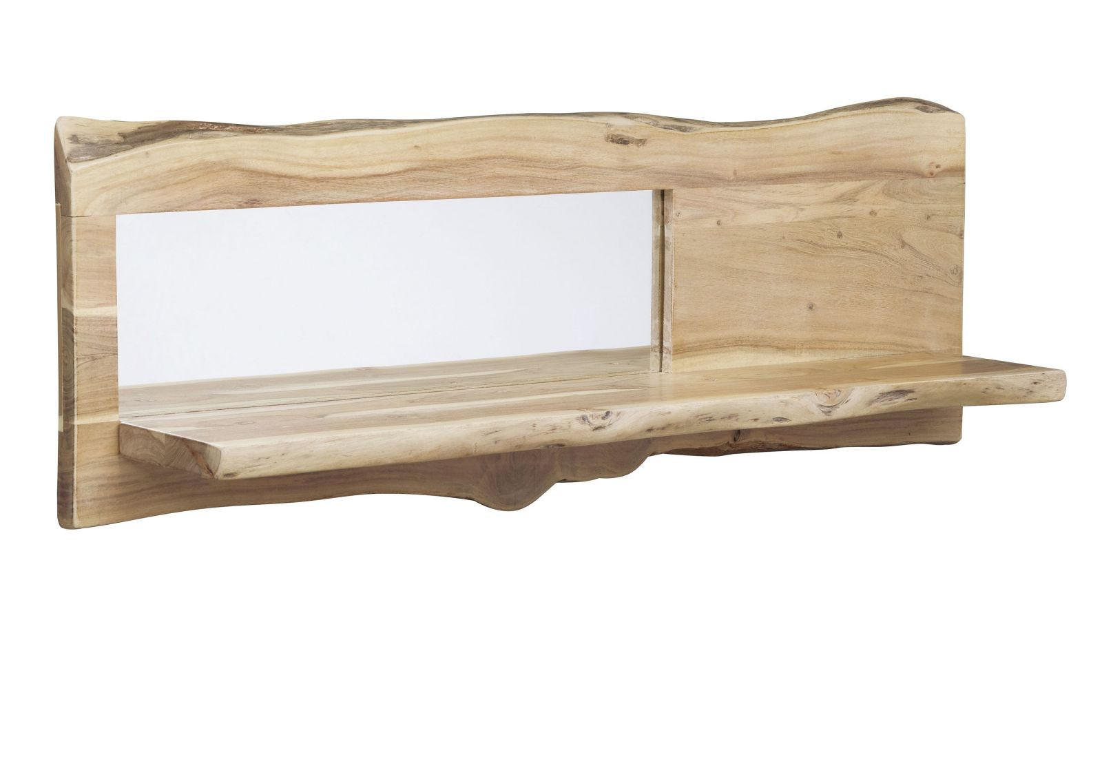 WANDREGAL Akazie 121x22x38 natur lackiert PURE ACACIA #705 - Naturfarben, Holz (121/38/22cm) - Massivmoebel24