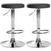 BARHOCKER 2er Set Lederlook schwarz - Schwarz, Textil/Metall (38.5/60/38.5cm) - CLP