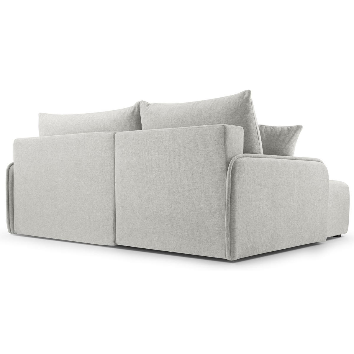 ECKSOFA Netarro, Graubeige Chenille, linksseitig - Taupe/Schwarz, Kunststoff/Textil (198/147cm) - Selsey