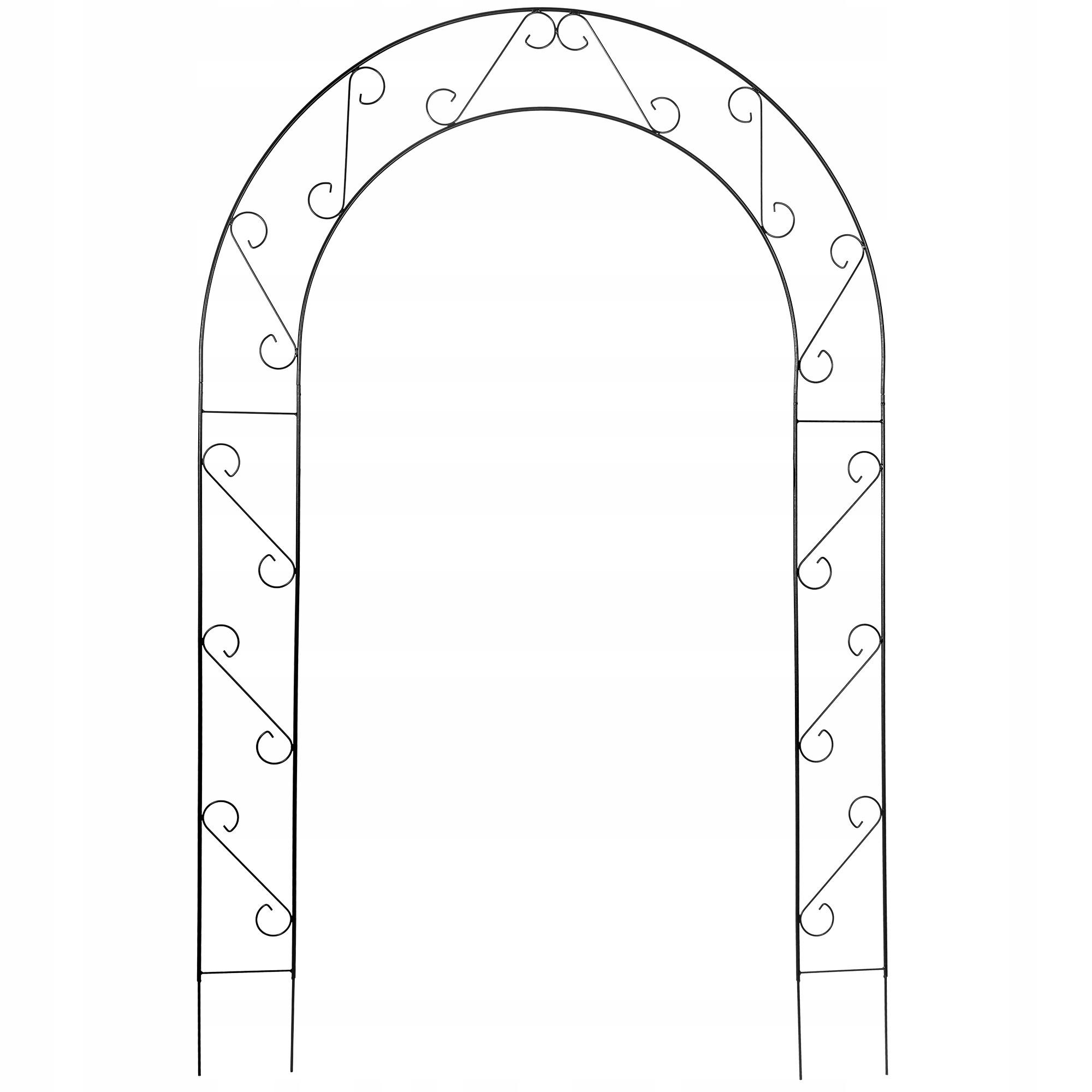GARTENPERGOLA für Blumen 240 cm, schwarz - Schwarz, Metall (160/240cm) - KADAX