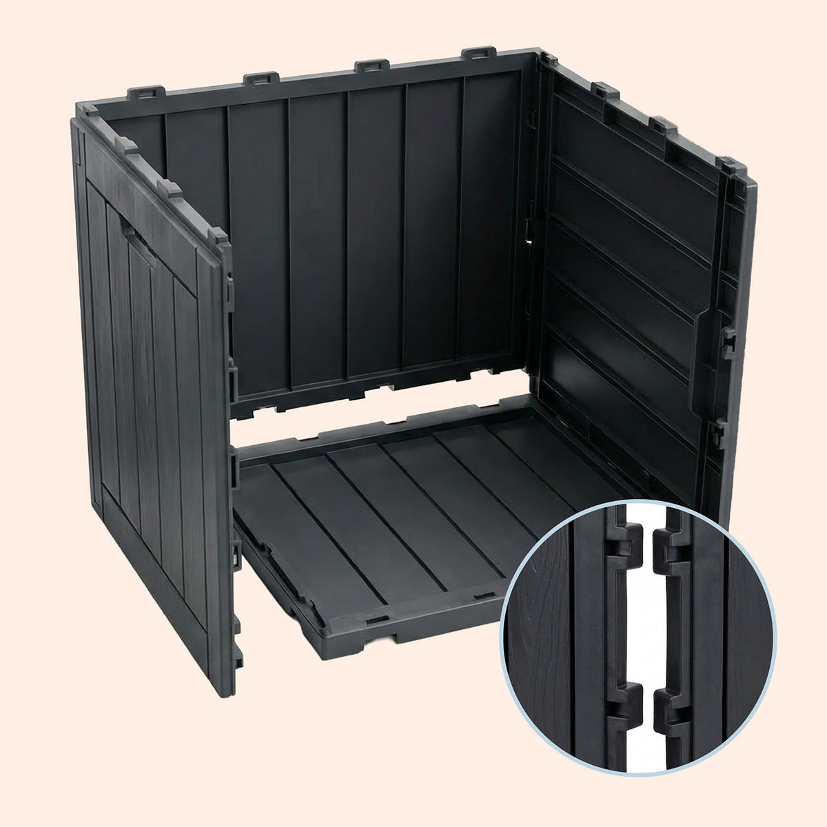 ZÁHRADBOX - čierna, plast (56/53/43cm) - Relaxdays