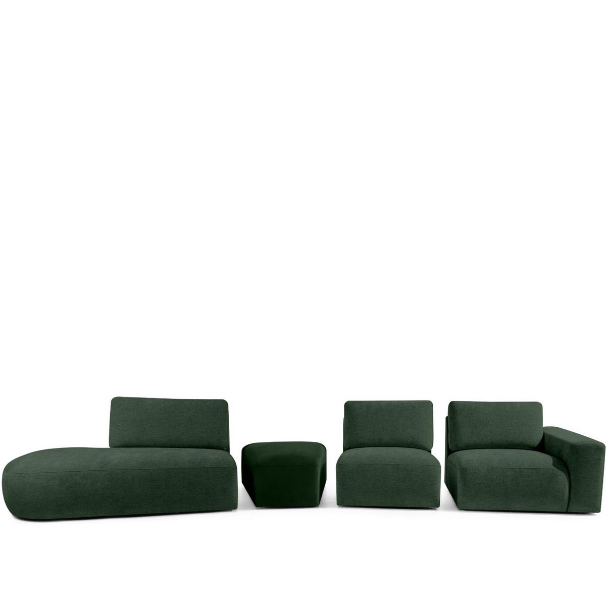 5-SITZER ECKSOFA ZUCCO Chenille links, Dunkelgrün - Dunkelgrün, Textil (430/84/105cm) - KONSIMO®