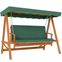 HOLLYWOODSCHAUKEL DE-07044 3-Sitzer Echtholz mit Liegefunktion Dunkelgrün - Dunkelgrün, Holz (236/181/130cm) - ComfortXL