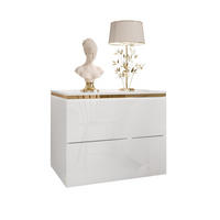 NACHTTISCH AURORA II hängender schrank Weiß / Weiß hochglanz - Weiß Hochglanz, Holzwerkstoff (50/40/37cm) - Lookway