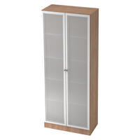 AKTENSCHRANK - 5 Ordnerhöhen 42/80/200,4 cm in Nussbaumfarben/Milchglaß - Nussbaumfarben, Holzwerkstoff (80/200.4/42cm) - bümö