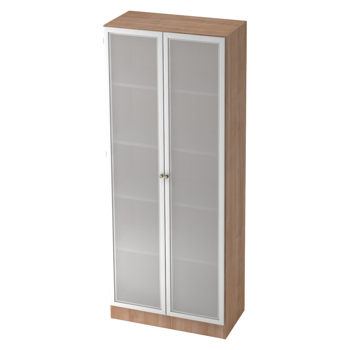 AKTENSCHRANK - 5 Ordnerhöhen 42/80/200,4 cm in Nussbaumfarben/Milchglaß - Nussbaumfarben, Holzwerkstoff (80/200.4/42cm) - bümö