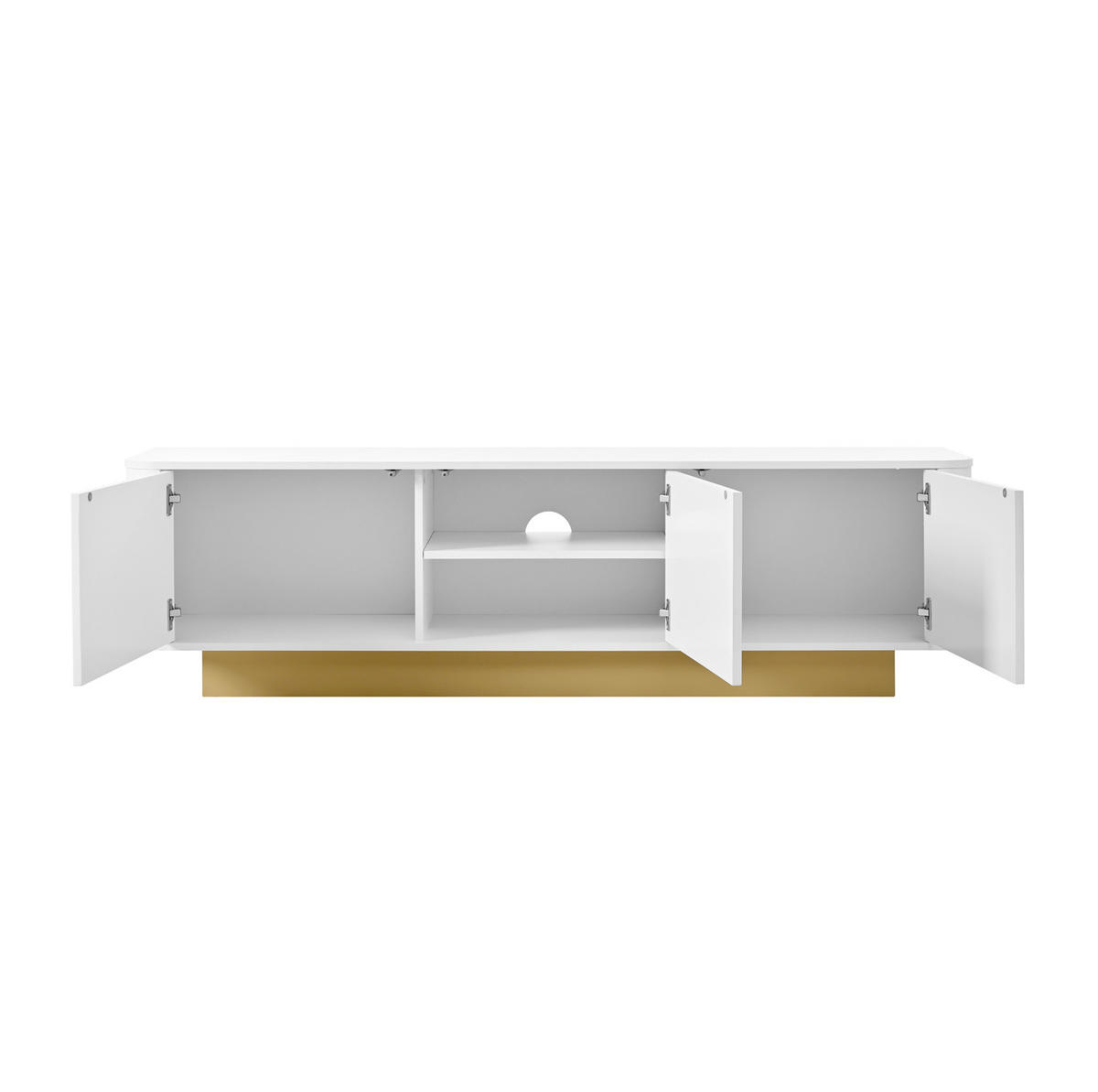 LOWBOARD 170/40,5/47 cm aus MDF und Holzwerkstoff mit Kabelmanagement Weiß - Weiß, Holzwerkstoff (170/47/40.5cm) - Modenvie