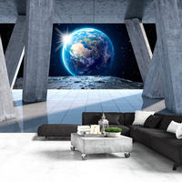 SELBSTKLEBENDE FOTOTAPETE 343/245 cm - Blau/Grau, Kunststoff/Textil (343/1cm) - KUNSTLOFT