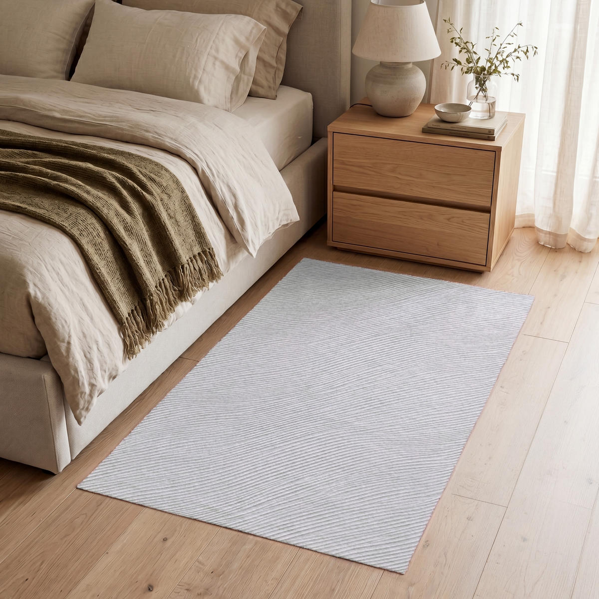 KOBERCE - Vlny - rebrovanie - biele - 90x150 cm - biela, textil/plast (90/0.4cm) - OnlyWow