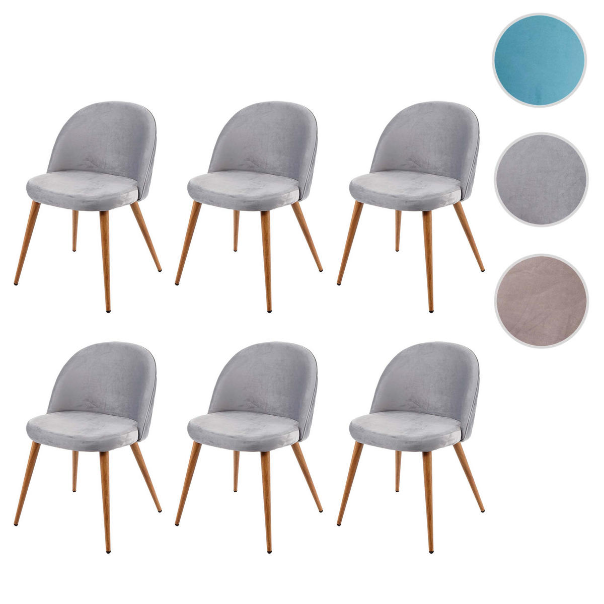 ESSZIMMERSTUHL Hellgrau 6er-Set - Hellgrau, Textil (48/77/46cm) - MCW