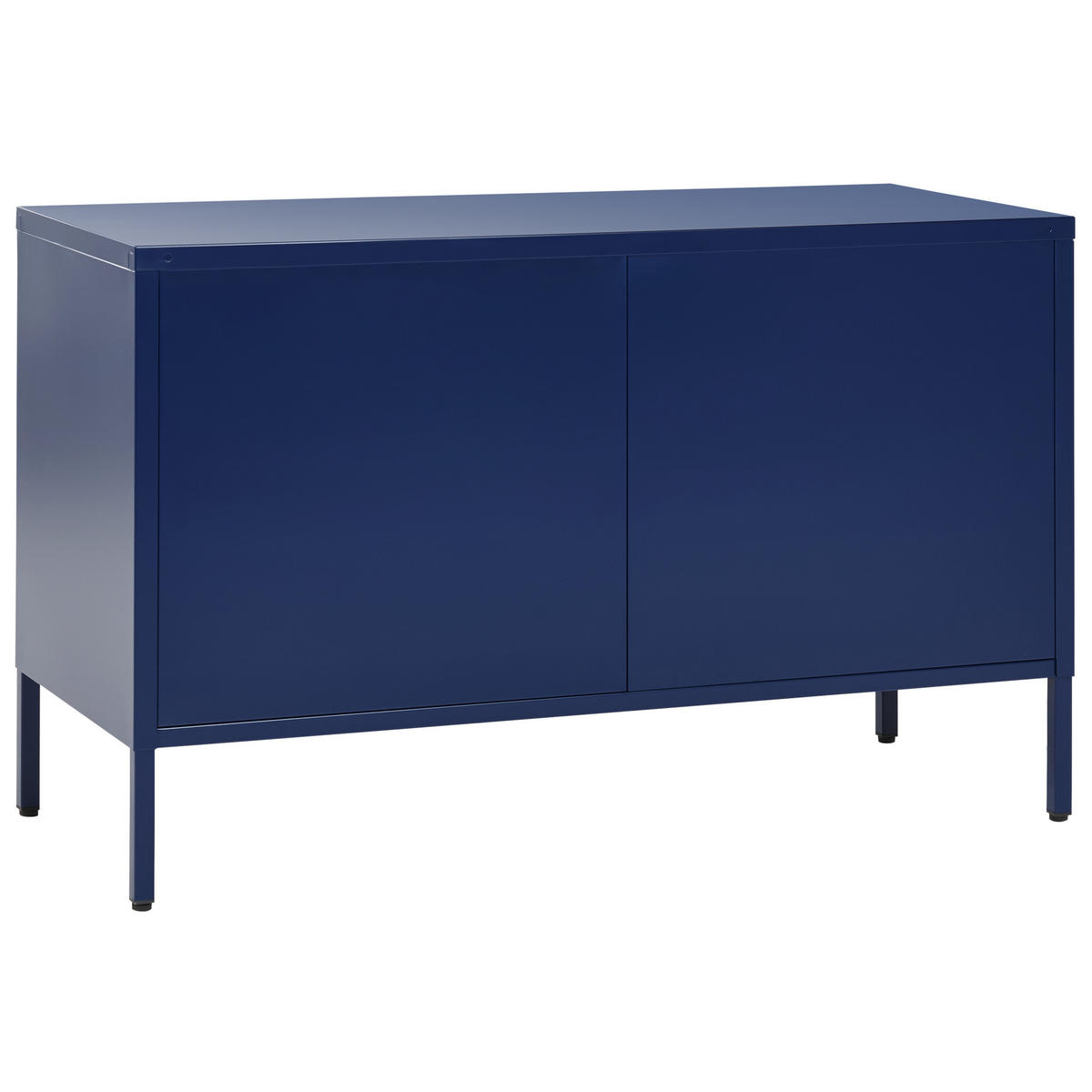 LOWBOARD blau 2 Türen 100 cm Uria - Blau, Metall (100/65/40cm) - Beliani
