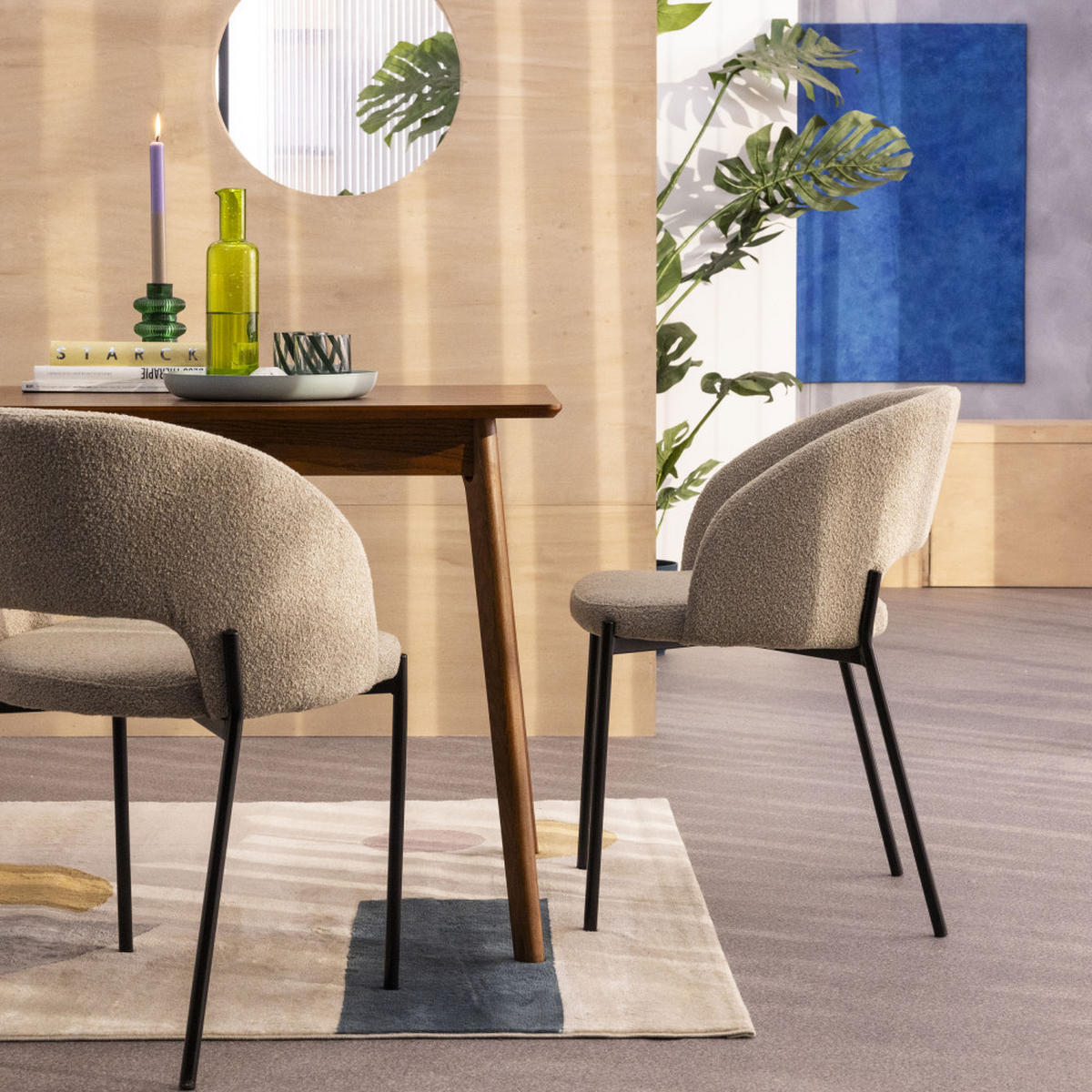 DESIGN-STUHL - Heidebeige - 2er-Set - Beige, Textil (54/77/55cm) - Drawer