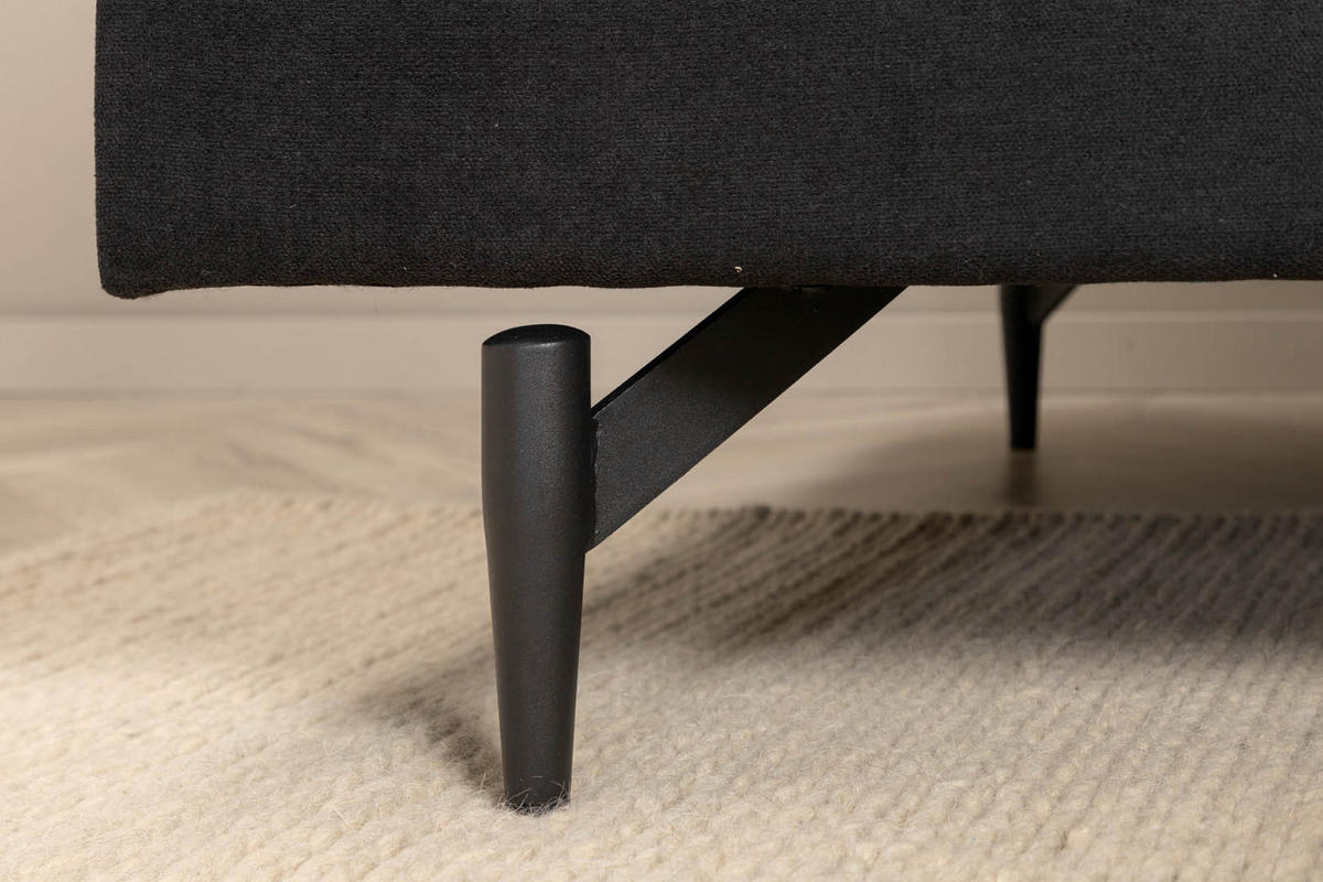 3-SITZER-SOFA Velours schwarz - Schwarz, Textil (255/66/86cm) - ebuy24