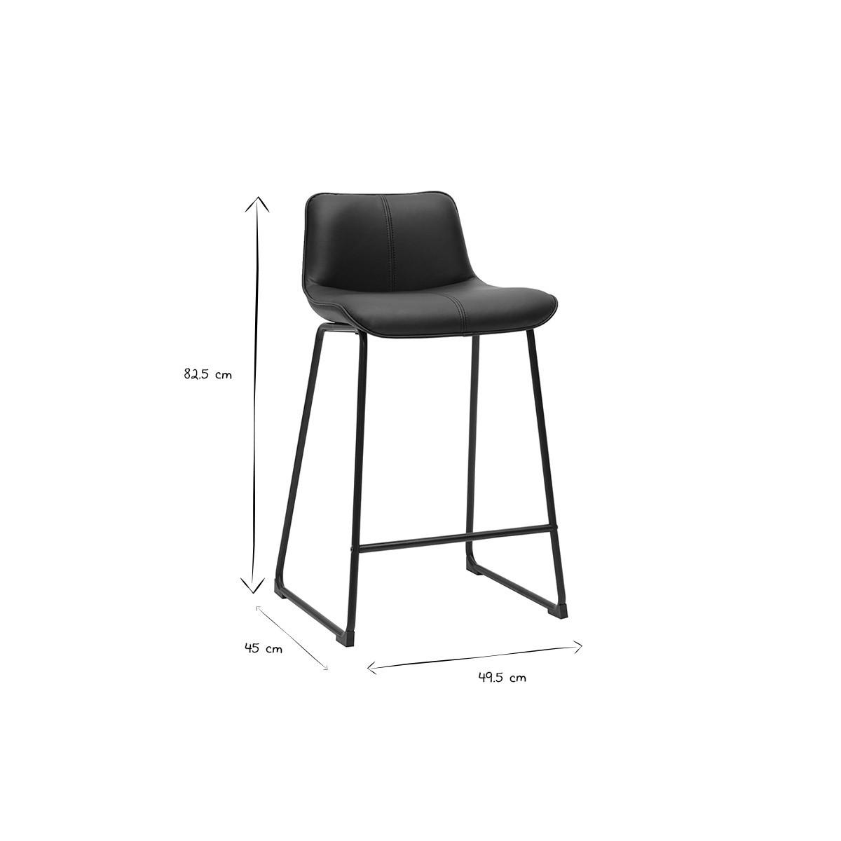 BARHOCKER Schwarz Metall H65 cm 2er-Set BOOST - Schwarz, Kunststoff (45/82.5/49.5cm) - Miliboo