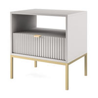 NACHTTISCH Grau NEW Mit Goldfarbenen Beinen - Goldfarben/Grau, Holzwerkstoff (54/56/39cm) - Sepro Meble