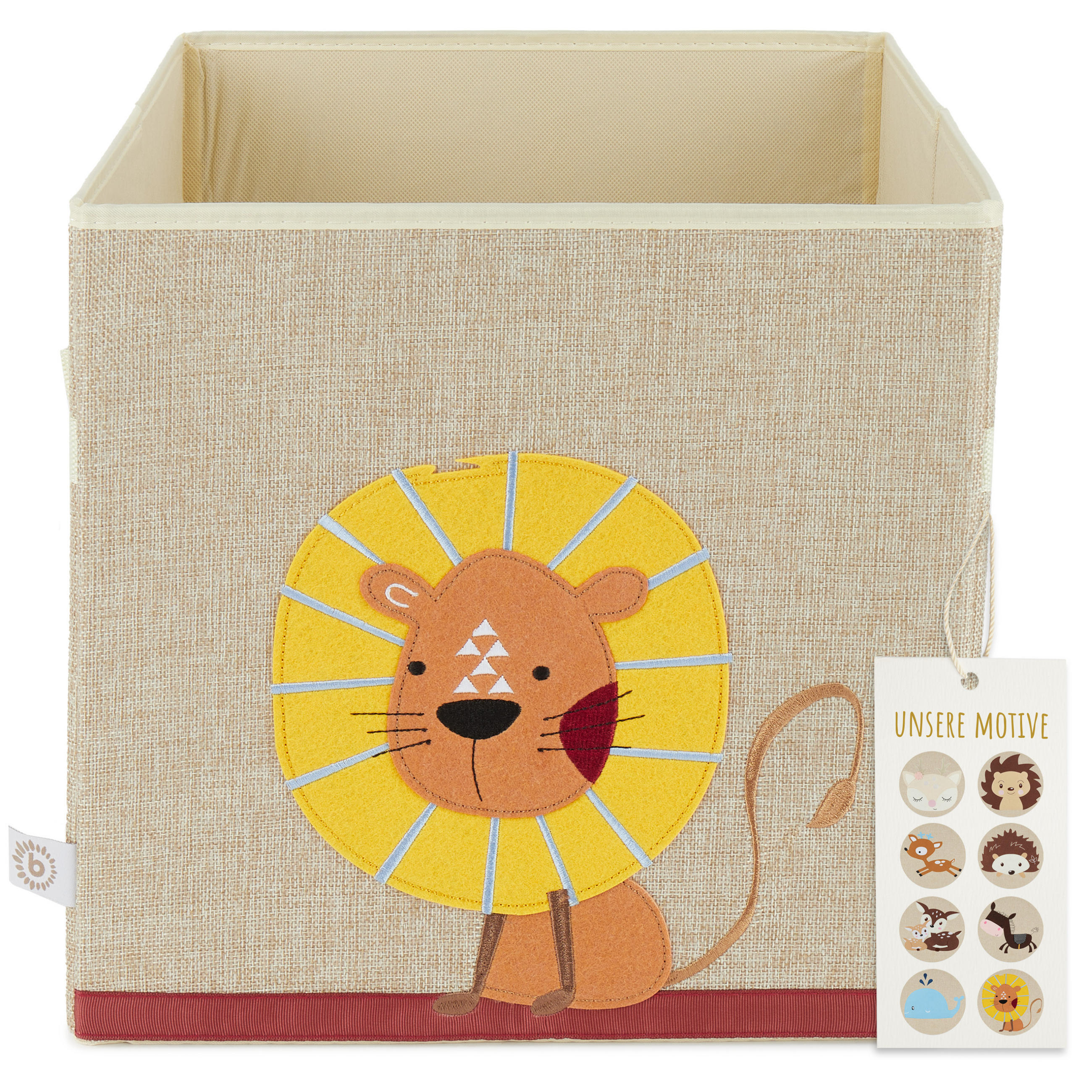 AUFBEWAHRUNGSBOX Kinder Kallax Löwe - Beige/Gelb, Textil (33/33cm) - Bieco Spielwaren