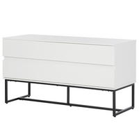 GARDEROBENBANK - Schwarz/Weiß, Holzwerkstoff/Metall (90/48/35cm) - home24
