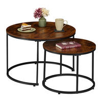 2-TLG.SATZTISCH-SET - Multicolor, Holzwerkstoff/Metall (70/70/46cm) - Relaxdays