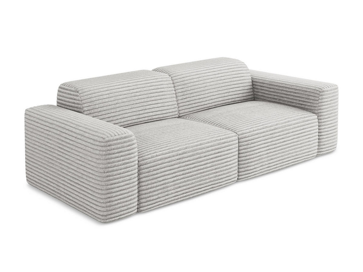 POUF Cord Grau - Hellgrau/Schwarz, Holzwerkstoff/Kunststoff (75/37/75cm) - Makamii