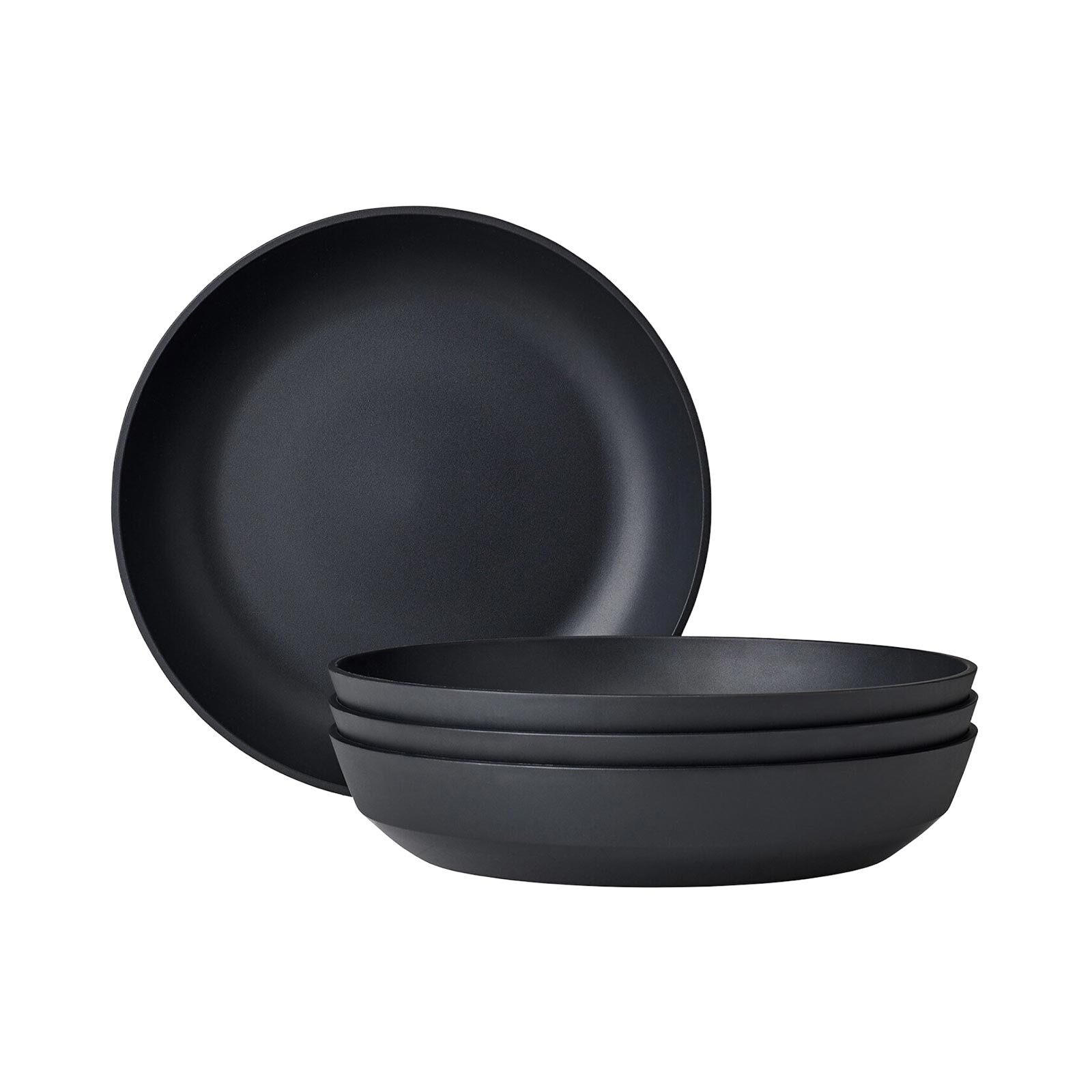 SUPPENTELLER Silueta Nordic Black ø 21 cm 4er Set - Schwarz, Kunststoff (21cm) - Mepal