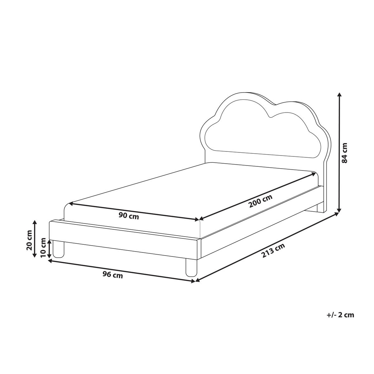 KINDERBETT 90x200 cm Rosa Mazou - Pink, Textil (90/200cm) - Beliani