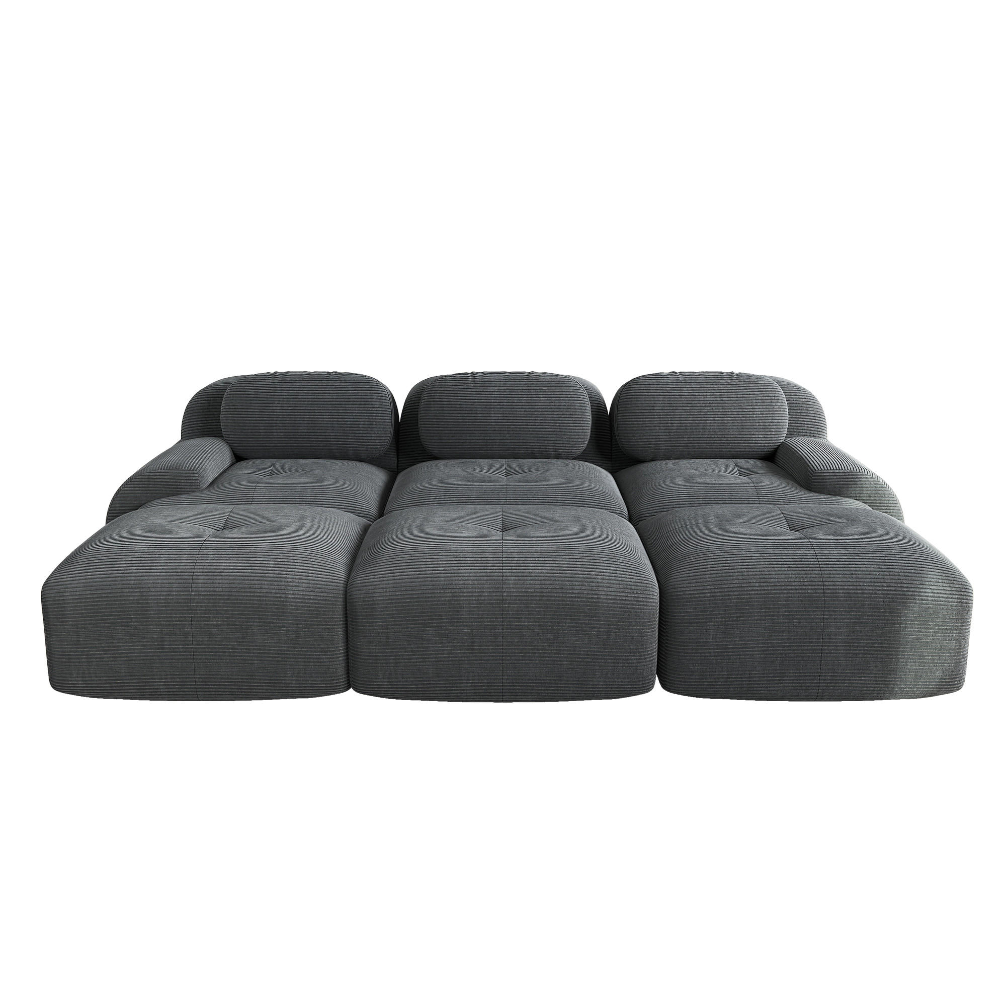 SOFA 3-Sitzer 298/178/75 cm Grau - Grau, Textil (178/75/298cm)