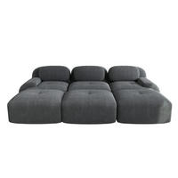 SOFA 3-Sitzer 298/178/75 cm Grau - Grau, Textil (178/75/298cm)