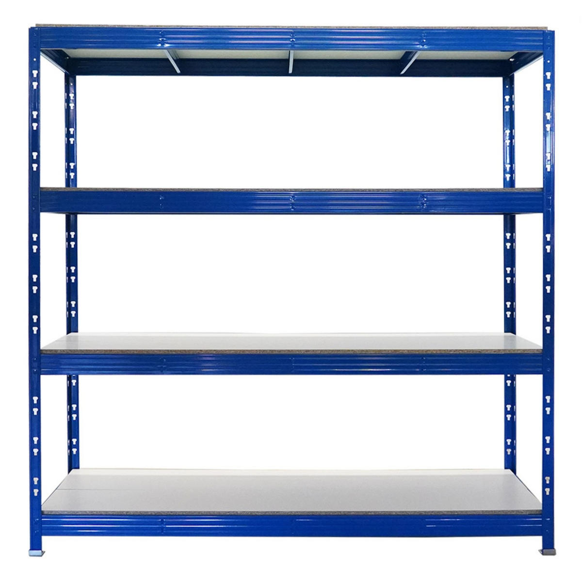 SCHWERLASTREGAL Rhino 200x200x60 cm 4 Melamin-Ebenen 16mm Fachlast 500 kg Blau - Blau, Metall (200/200/60cm) - PROREGAL