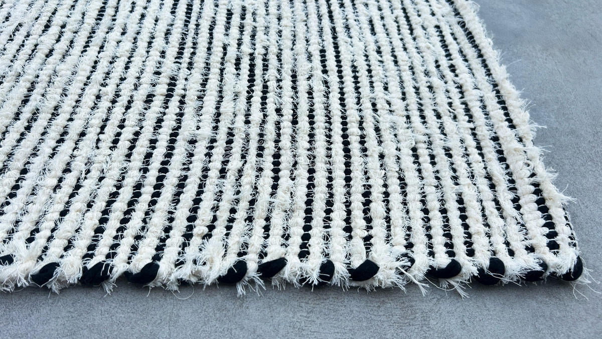 TEPPICH aus recycelter Baumwolle handgewebt grau - Grau, Naturmaterialien (160/230cm) - AFK Living