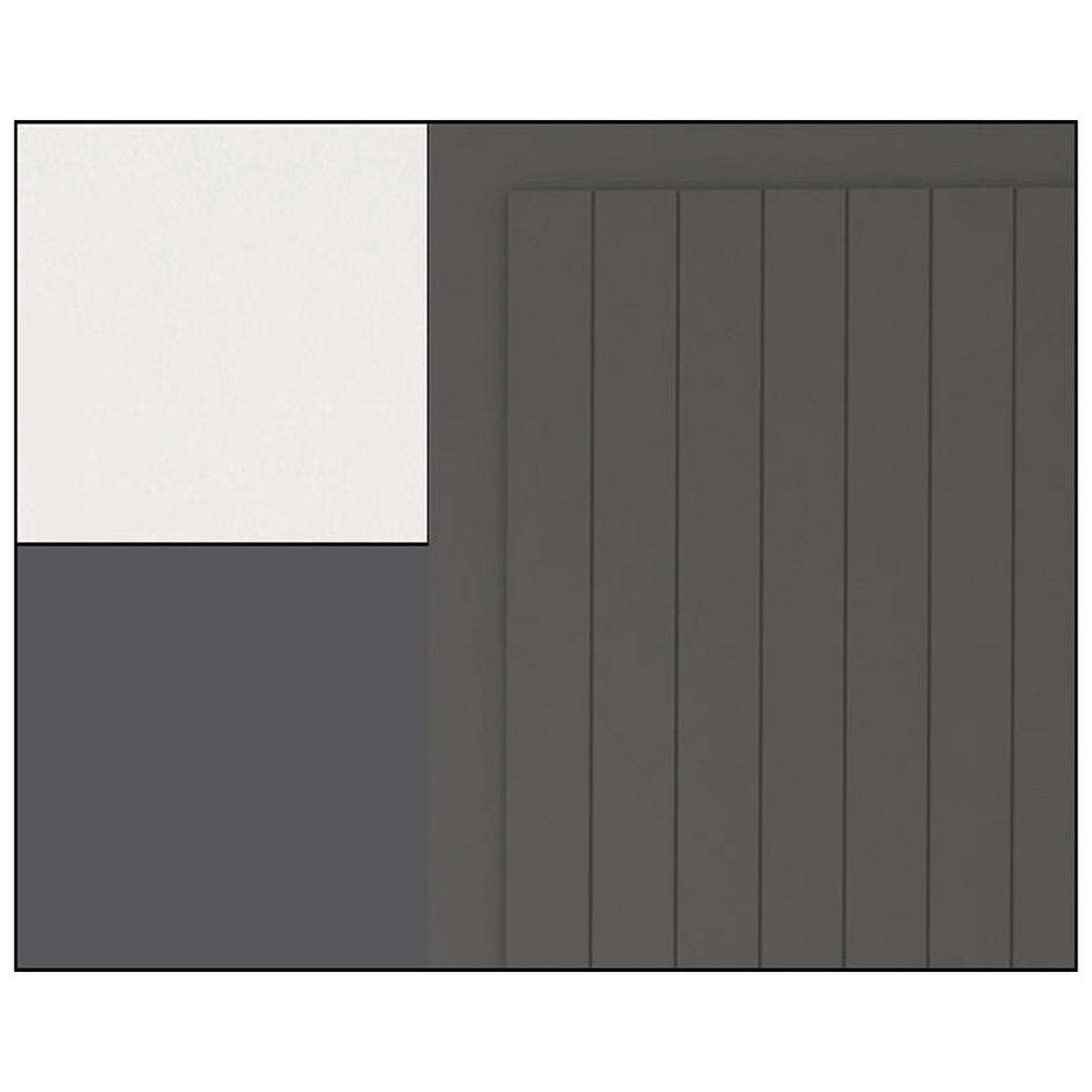 KÜCHENLEERBLOCK Livorno weiß matt & lava matt / telegrau 2 RAL 7046 (K5), Arbeitsplatte Eiche Sonoma 10-teilig - Weiß/Grau, Holzwerkstoff/Metall (340/204/60cm) - Feldmann-Wohnen