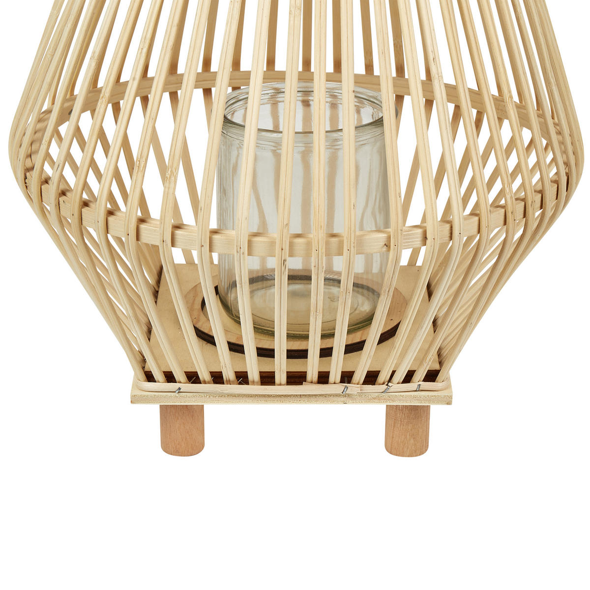 LATERNE Braun Leyte - Braun, Holz (30/58/30cm) - Beliani