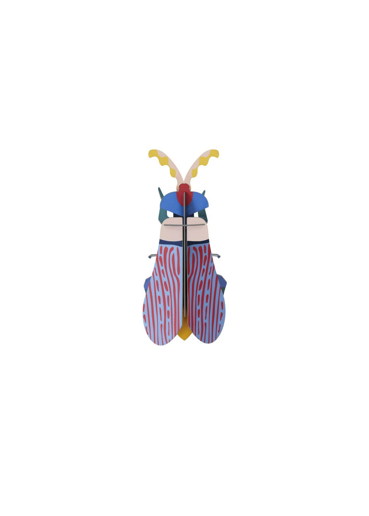WANDDEKO Gestreifter Käfer 5/16 cm - Multicolor, Wellpappe (5/16/9cm) - KUNSTLOFT